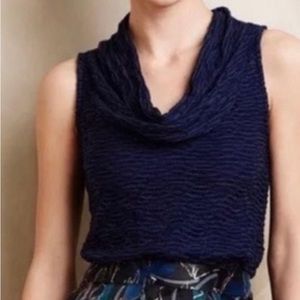 Anthropologie Deletta Top  - Cowl Neck Sleeveless Blue & Green